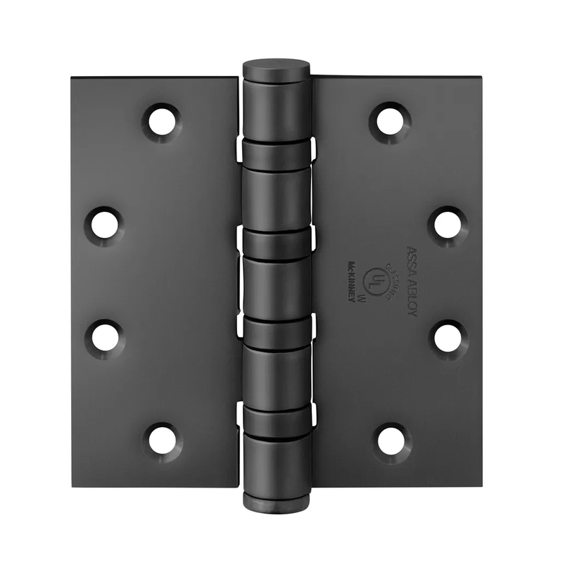 McKinney T4A3386-4-1/2x4-1/2 Full Mortise Heavy Weight Five Knuckle Hinge, BSP Black Suede Powder Coat