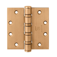 McKinney T4A3386-4-1/2x4-1/2 Full Mortise Heavy Weight Five Knuckle Hinge, US10-612 Satin Bronze