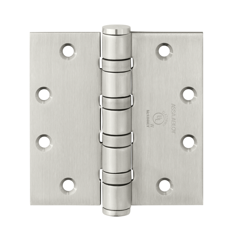 McKinney T4B3786-6x5-US26D Full Mortise Heavy Weight Hinge, Wide Throw, Five Knuckle Bearing, 6" x 5", Satin Chrome Finish
