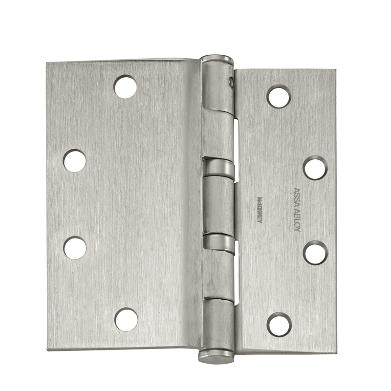 McKinney TA2372 4 1/2" US32D Standard Weight Hinge, 4 1/2 Inch Half Surface Hinge, Reversible, Ball Bearing, Non-Removable Pin, 630 Satin Stainless Steel