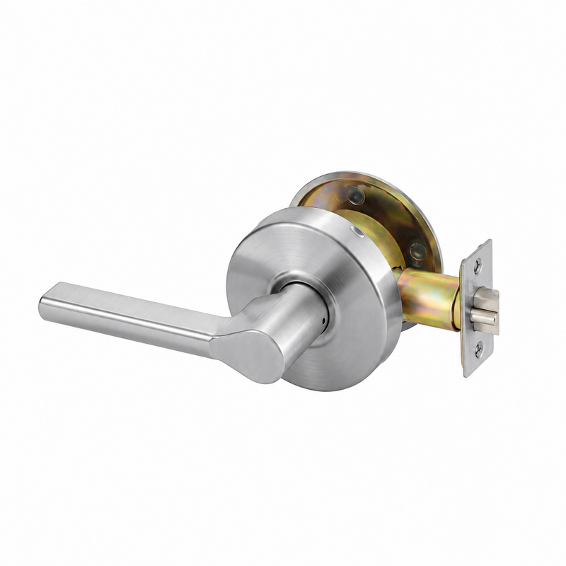 Accentra TB4628LN passage communicating door lock, TB Reflections lever, satin chrome 626 finish with latch