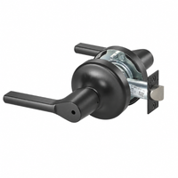 Accentra TB4702LN BSP black privacy cylindrical lockset with Reflections lever, non-keyed, with latch