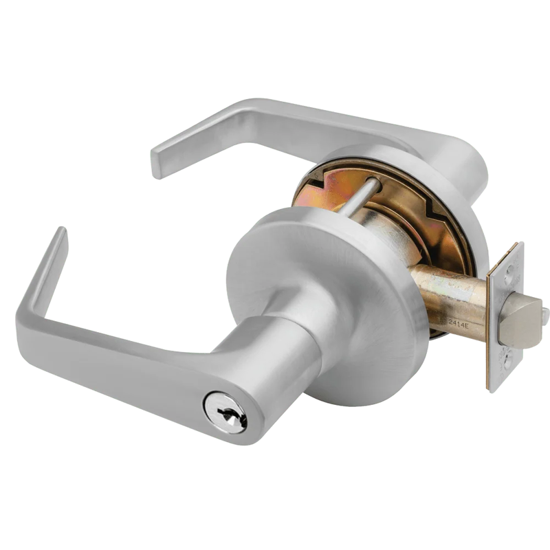 Falcon TM561-P6-DAN-626 Extra Heavy Duty Cylindrical Lock, Classroom, Dane Lever, 6-Pin Schlage C Keyway Cylinder, Keyed Different, 2-3/4" Backset, ASA 4 7/8 Strike. Grade 1, Non Handed, US26D Satin Chrome Finish
