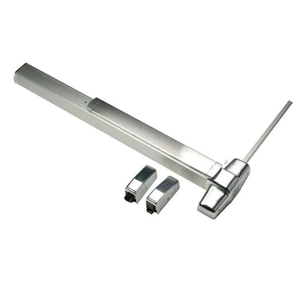 Von Duprin 9827EO 3 26D LBR Surface Vertical Rod Exit Device Exit Only Less Bottom Rod Satin Chrome