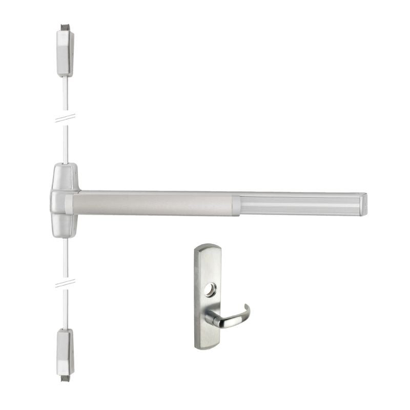 VON DUPRIN, 44 in Max Door Wd, Chrome, Surface Vertical Rod - 46TR83|8827L US26D RHR VON DUPRIN, 44 in Max Door Wd, Chrome, Surface Vertical Rod - 46TR83|8827L US26D RHR