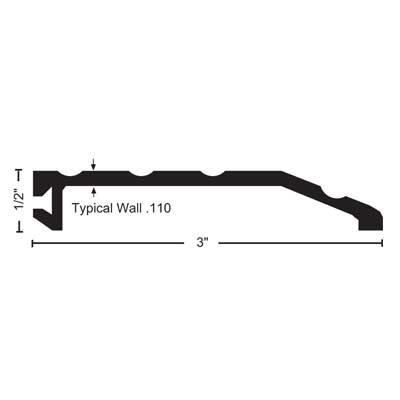 NGP 322 Half Door Saddle Threshold 3" Width 1/2" Height Mill Finish Aluminum