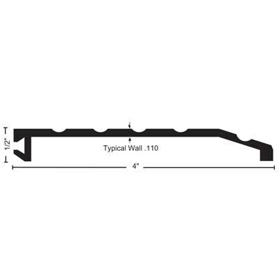 NGP 327 Half Saddle Threshold 4 Width, 1/2 Height, Mill Finish Aluminum