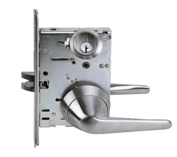 Townsteel MRX-S-L-15 Ligature Resistant Hotel or Motel Mortise Lever Lockset - Sectional Trim, Schlage C Cylinder, US32D/630  Satin Stainless Steel