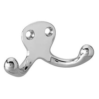 Rockwood 796 Small Double Coat Hook -.26D, Satin Chrome Plated (626)