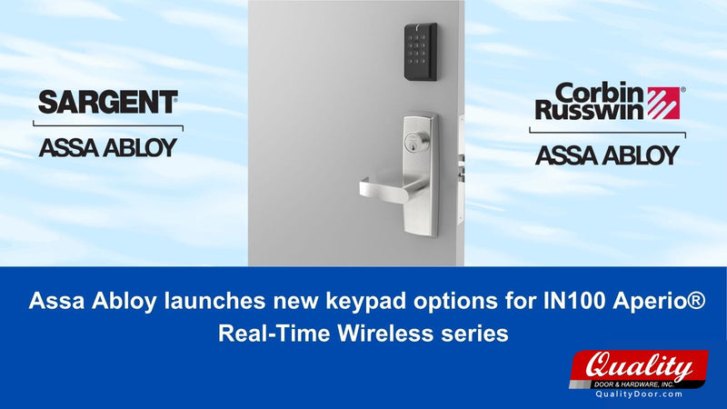 Assa Abloy Boosts security with the launch of new keypad options for Sargent and Corbin Russwin IN100 Aperio® Real-Time Wireless series