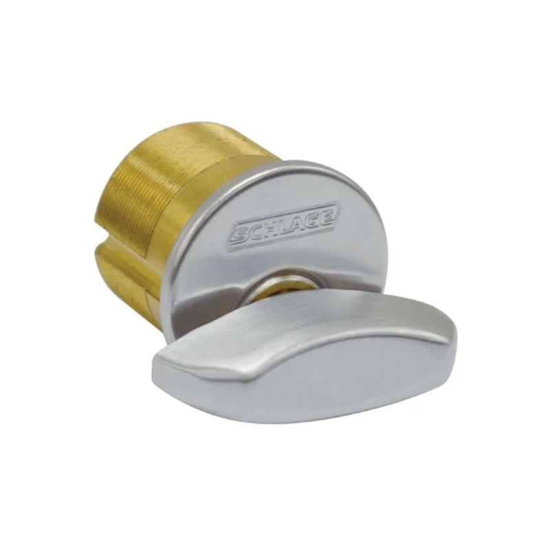 Schlage 09-900-114-626-NH 1-1/4 In. Thumb turn Mortise Cylinder, Non Handed, Satin Chrome Finish