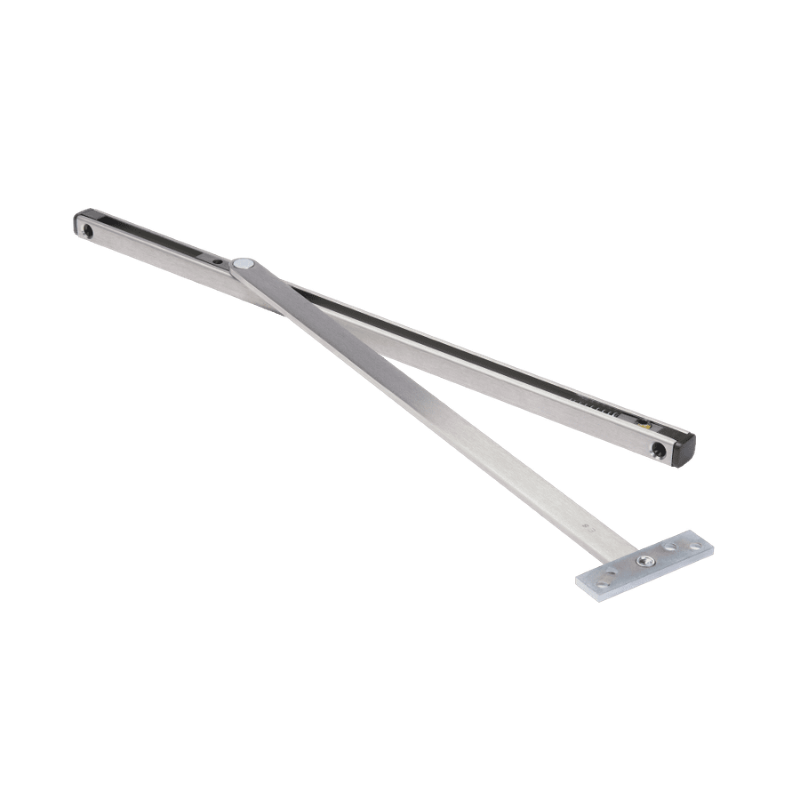 Rixson 10-546-630 Overhead Door Stop Surface Mounted, Multi Function, Dr Width Use Butts or Pivots, 42 1/6-48 Inch, Max 110 Deg, 1-3/4 Inch Tk Dr, Non Handed, US32D Satin Stainless Steel Finish