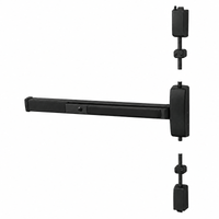 Sargent 12-8715E-84 Fire Rated Surface Vertical Rod Exit Device, Exit Only, 32" Device, 84" Door Height, Less Trim, Less Dogging — BSP Black Suede Powder Coat, LHR Left Hand Reverse