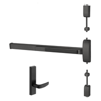 Sargent 12-8715-F-ETB-96 Fire Rated Surface Vertical Rod Exit Device, Passage Function, For 33-36 Inch Width, 96 Inch Height Door, Less Dogging, BSP Black Suede Powder Coat