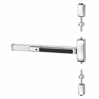 Sargent 12-8715G-96 Fire Rated Surface Vertical Rod Exit Device, Exit Only, 48" Device, 96" Door Height, Less Trim, Less Dogging — US32-629 Polished Stainless Steel, LHR Left Hand Reverse