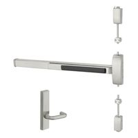 Sargent 12-8715-G-ETJ-84 Fire Rated Surface Vertical Rod Exit Device, Passage Function, For 43-48 Inch Width, 84 Inch Height Door, Less Dogging, US32D-630 Satin Stainless Steel