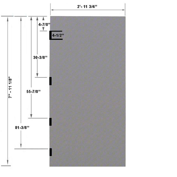 Fire Rated 3-0 x 8-0 18 Gauge Steel Stiffened Rib Rockwool Core - FBA/RP Re-enforced Panic Bar