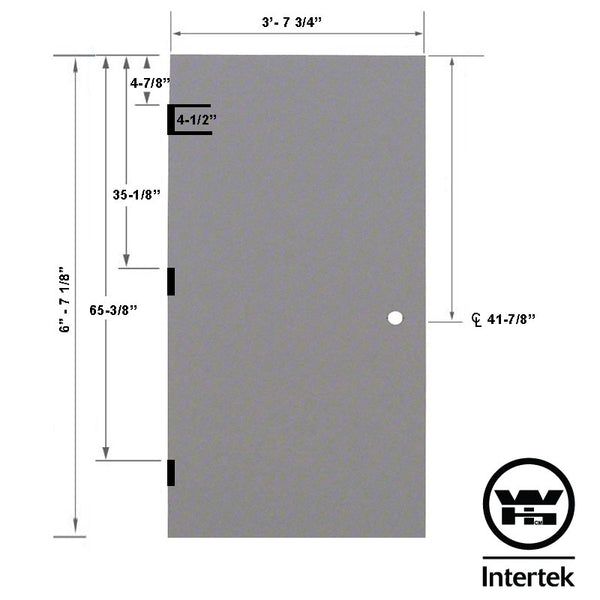 Fire Rated 3-8 x 6-8 18 Gauge Polystyrene Core - 161 Prep Cylindrical Lock