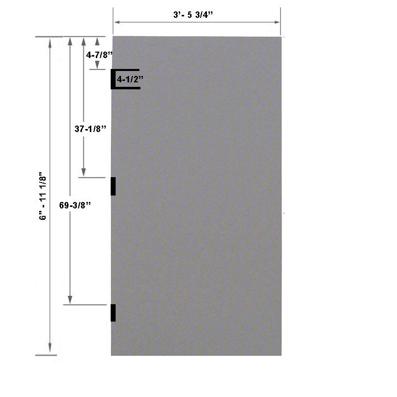 3-6 x 7-0 18 Gauge Steel Stiffened Rib - Rockwool Core - FBA/RP Re-enforced Panic Bar