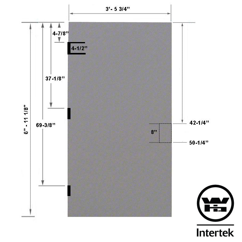 Fire Rated 3-6 x 7-0 18 Gauge Polystyrene Core - 86E 8" Mortise Lock Prep