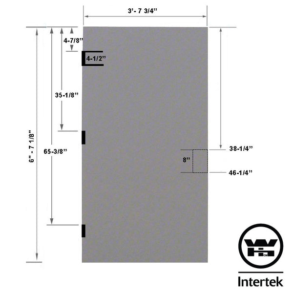  Fire Rated 3-8 x 6-8 18 Gauge Honeycomb Core - 86E 8" Mortise Lock Prep