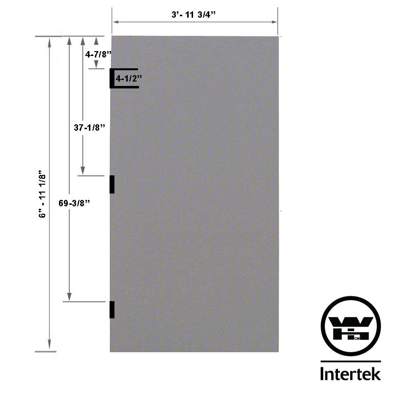 Fire Rated 4-0 x 7-0 18 Gauge Polystryrene Core - FBA/RP Re-enforced Panic Bar