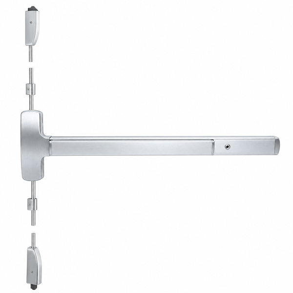 Falcon 25-V-EO-3, Wide Stile Pushpad, Exit Only, Less Trim, 36" Device, Hex Key Dogging, Grade 1, Right Hand Reverse, Reversible