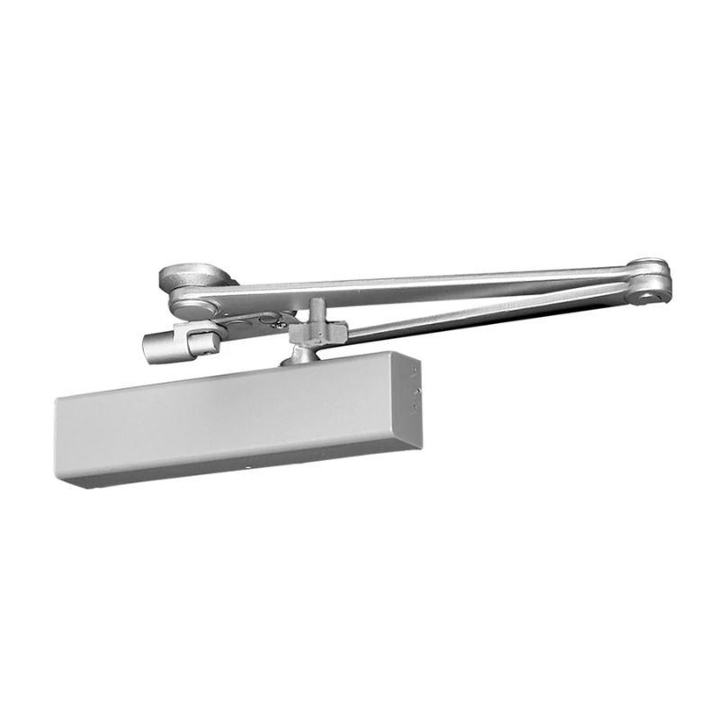 Accentra 2731T-689-SNB architectural door closer, hold open, silver aluminum sprayed finish with thumbturn arm
