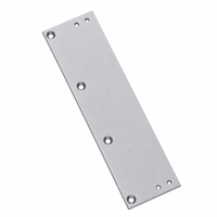 Accentra (Yale) 3158 exposed-back/narrow top rail drop plate, aluminum finish with pre-drilled mounting holes