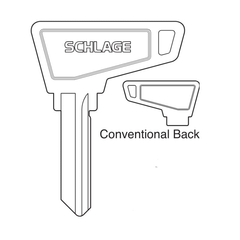 Schlage 35-144-EF Key Blank, Access Bow, Embossed Both Sides, EF Keyway