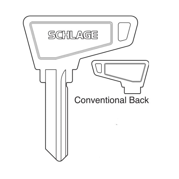 Schlage 35-144-H Key Blank, Access Bow, Embossed Both Sides, H Keyway