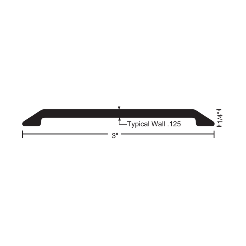 NGP 411DKB-Black Anodized Saddle Threshold, 1/4" High x 3" Wide, With Fasteners, Dark Bronze Black Anodized Aluminum