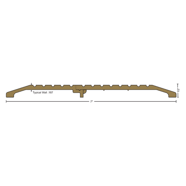 NGP 427BR Saddle Threshold  1/2" Height  x 7" Depth, Fluted Top, 728 Architectural Bronze Finish
