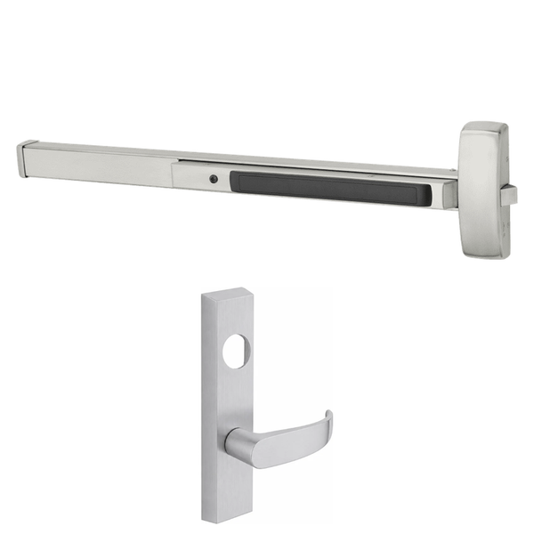 Sargent 55-8813-F-ETP Rim Exit Device, Classroom Function, Request To Exit, For 33-36 Inch Width Door, Hex Key Dogging, Less Cylinder, US32D-630 Satin Stainless Steel