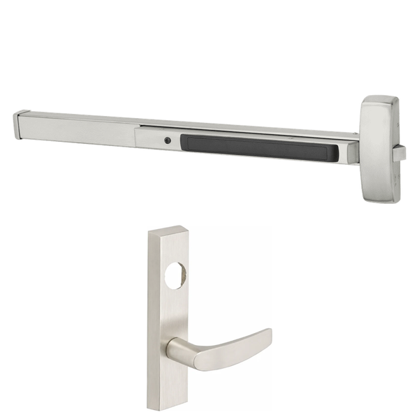 Sargent 55-8813-G-ETB Rim Exit Device, Classroom Function, Request To Exit, For 43-48 Inch Width Door, Hex Key Dogging, Less Cylinder, US32D-630 Satin Stainless Steel