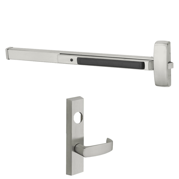 Sargent 55-8813-G-ETL Rim Exit Device, Classroom Function, Request To Exit, For 43-48 Inch Width Door, Hex Key Dogging, Less Cylinder, US32D-630 Satin Stainless Steel