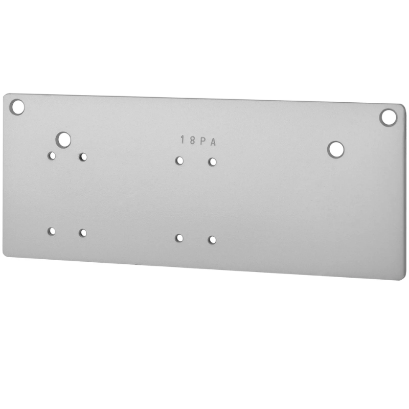 Accentra 5800PDP 689 aluminum narrow top rail drop plate, parallel arm, for 5800 Series door closer