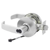 Sargent 60-RX-10XG05-LL-12V US26D satin chrome cylindrical lever lock with request-to-exit, LFIC core, and wiring