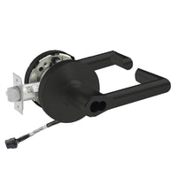 Sargent 60-RX-10XG05-LMW-12V BSP black cylindrical lever lock, request to exit, LFIC keyway, 12V wiring harness