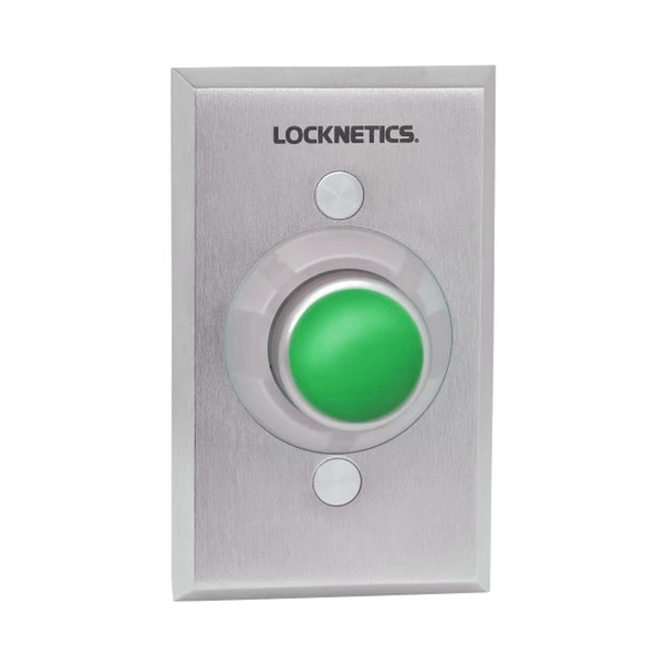 Schlage Electronics 621GR-630 600 Series Heavy Duty Pushbuttons, Stainless Steel Cover Plate, Plastic Cone, 1-1/4 Inch Button, Green