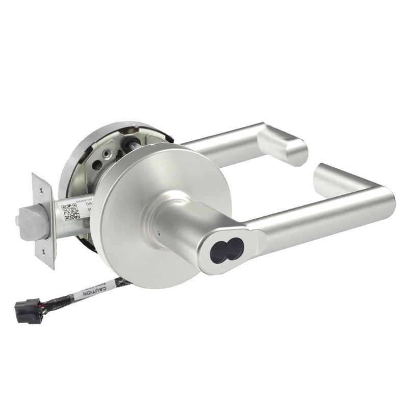 Sargent 70-RX-10XG05-LMW-12V US26D satin chrome cylindrical lever lock, Request to Exit, SFIC less core