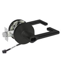 Sargent 70-RX-10XG05-LND-12V-BSP black cylindrical lock, LND lever, Request to Exit, SFIC less core, 12V wiring