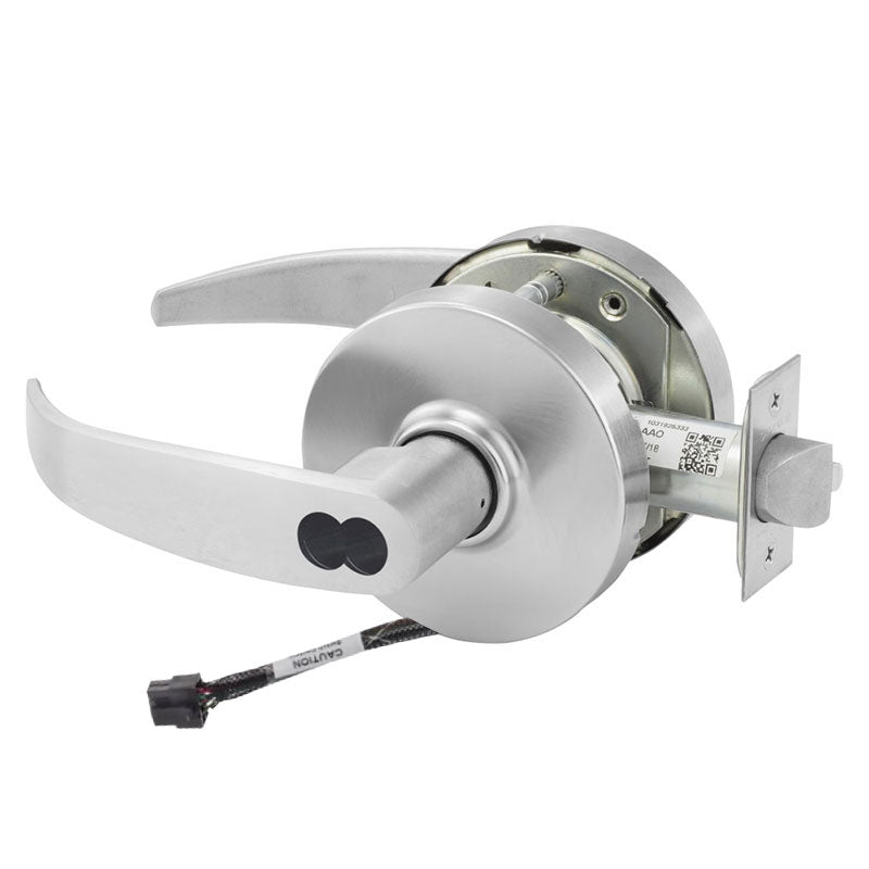 Sargent 70-RX-10XG05-LP-24V US26D satin chrome cylindrical lever lock, request to exit, SFIC less core