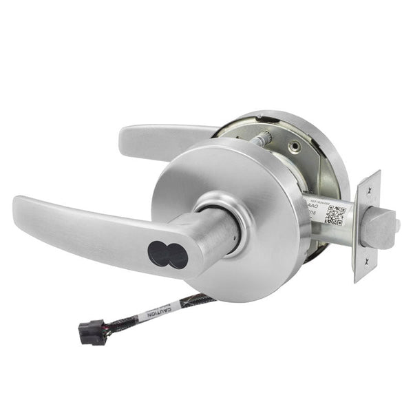Sargent 70-RX-10XG37-LB-12V US26D satin chrome cylindrical classroom lock, request-to-exit, SFIC less core
