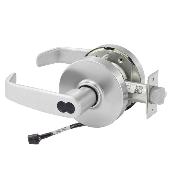 Sargent 70-RX-10XG37-LL-12V US26D satin chrome classroom cylindrical lock, request to exit, SFIC less core