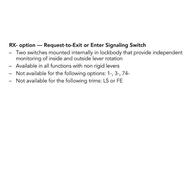 Sargent RX-LC-8204-12V-LNMD Storeroom 12V Electrified Mortise Lock, LN Rose, MD Lever, RX Switch, Less Cylinder