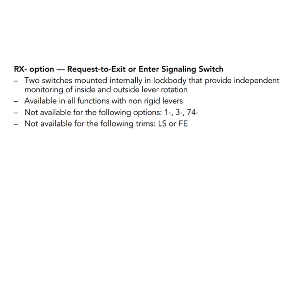 Sargent RX-LC-8204-12V-LNMD Storeroom 12V Electrified Mortise Lock, LN Rose, MD Lever, RX Switch, Less Cylinder