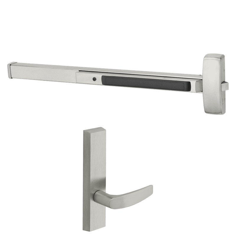 Sargent 8873-G-ETB-12V Electrified Rim Exit Device, Fail Safe Power Off Unlocks Lever, No Cylinder, For 43-48 Inch Width Door, Hex Key Dogging, US32D-630 Satin Stainless Steel