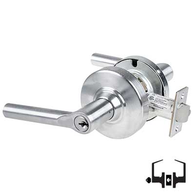 Schlage ALX10 SPA 606 Grade 2 Passage Cylindrical Lock with Field  Selectable Vandlgard Sparta Lever Non-Keyed Satin Brass Finish Non-handed -  B and H Depot Door Hardware Shop