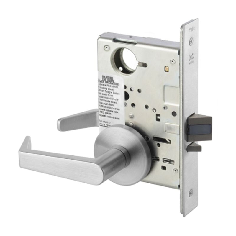Accentra (Yale) AUR8808FL-626-LC Classroom Mortise Lock, Less Cylinder